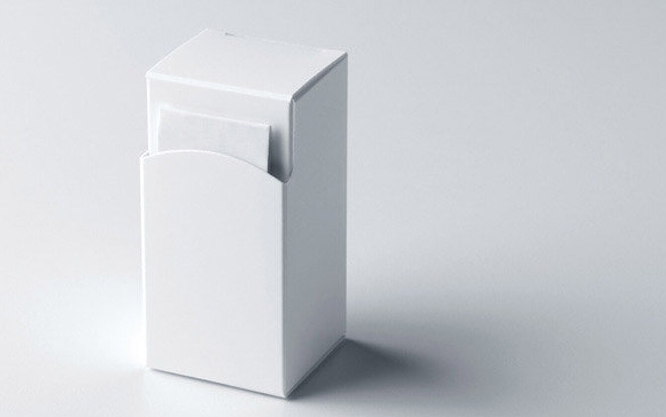 Étui pliant compact avec notice intégrée de Faller Packaging