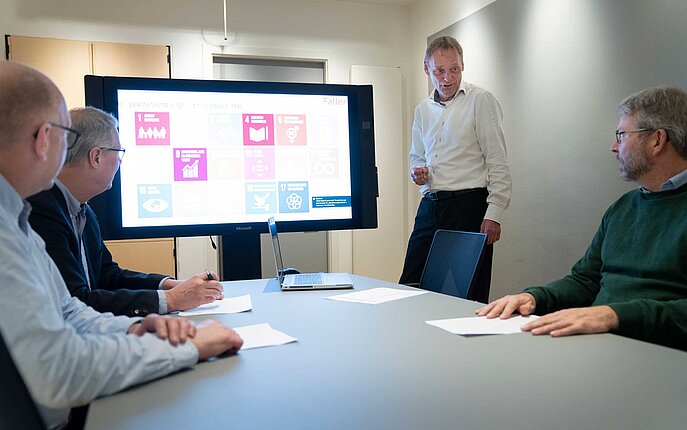 Salesmeeting-Präsentation mit Kunden